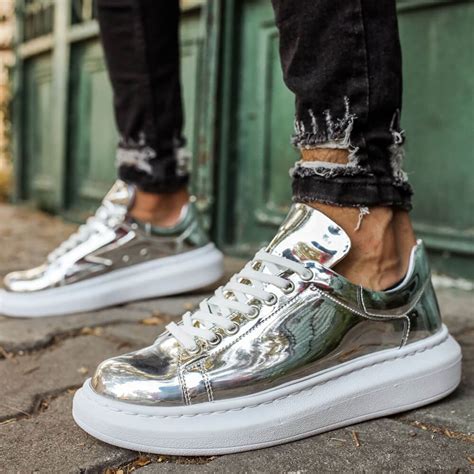 silver sneakers for men